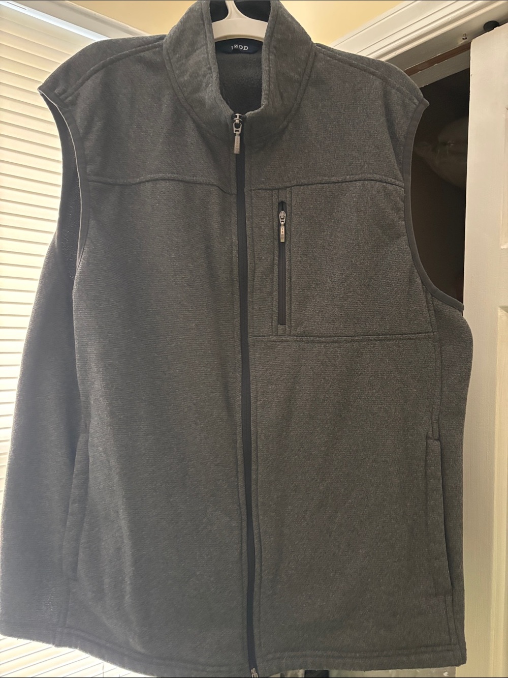 Izod Dark Gray and Black Fleece Vest